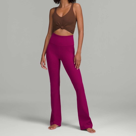 lululemon athletica Pants - LuLulemon Groove Pant Super High Rise Flare in Magenta sz 8 hat w/ purchase